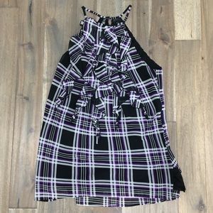 Bisou Bisou Purple Plaid Halter Top